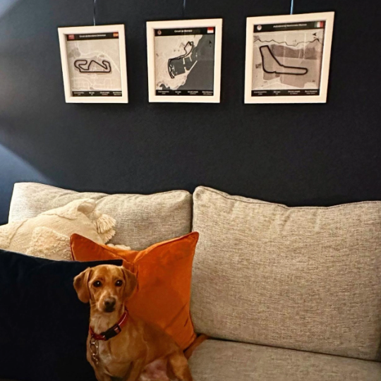 Spa Track Wall Art in Black Square Frame Belgian Grand Prix